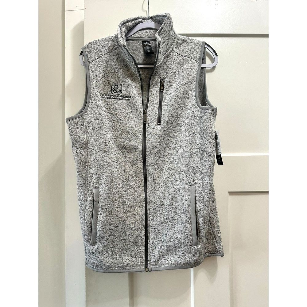 NWT Burnside Sweater Fleece Vest Men's Size Medium Gray Zip Up Logo